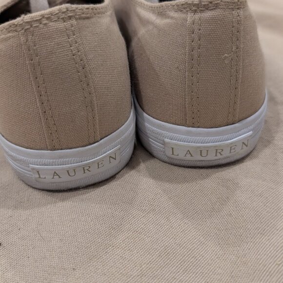 Polo Ralph Lauren Canvas Beige Beachy Sneakers - Women's sz 7.5 - Picture 6 of 12